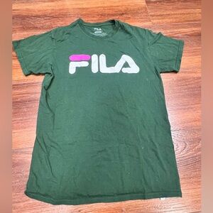 Dark Green Fila Logo  Tshirt Size Small